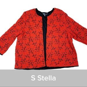 Lularoe Stella Bolero Jacket Red Lace - Size Small